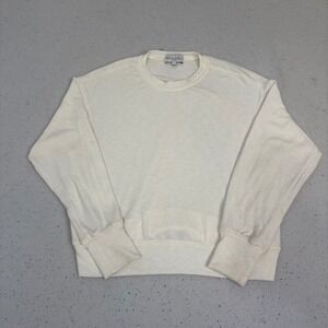 Michael Stars Crewneck Sweatshirt Off White Boxy Pullover Size S‎ Cream Layering